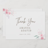 Eenvoudige bloem Elegant Bedankkaart (Voorkant / Achterkant)