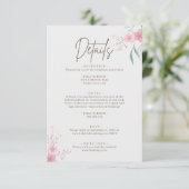 Eenvoudige bloem Elegante bruiloft Details Informatiekaartje (Staand voorkant)