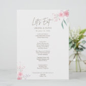 Eenvoudige bloem elegante bruiloft menu (Staand voorkant)