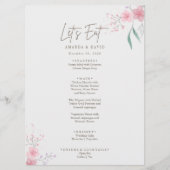 Eenvoudige bloem elegante bruiloft menu (Voorkant)