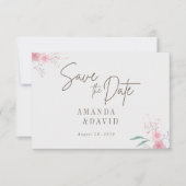 Eenvoudige bloem elegante bruiloft Save the date (Voorkant)
