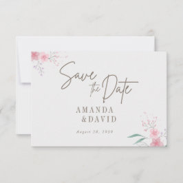 Eenvoudige bloem elegante bruiloft Save the date