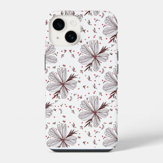 Eenvoudige Bloem Illustratie iPhone 14 Stevig Hoesje