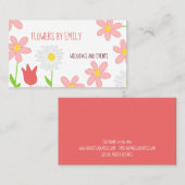 Eenvoudige bloem illustraties Pinks Florist Visitekaartje (Voorkant / Achterkant)