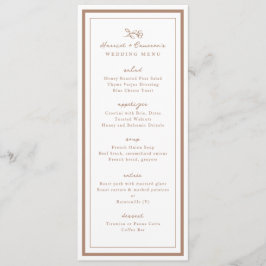 Eenvoudige Bloem Koperen Huwelijksdiner Menu