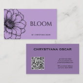 Eenvoudige Bloem Lila Bloei Visitekaartje (Voorkant / Achterkant)