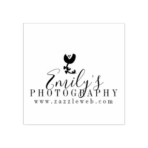 Eenvoudige bloem logo fotografie kunstenaar studio rubberstempel