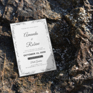 Eenvoudige bloem minimalistische moderne bruiloft kaart