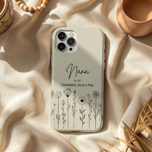 Eenvoudige Bloem Nana Aangepaste Titel Case-Mate iPhone Case