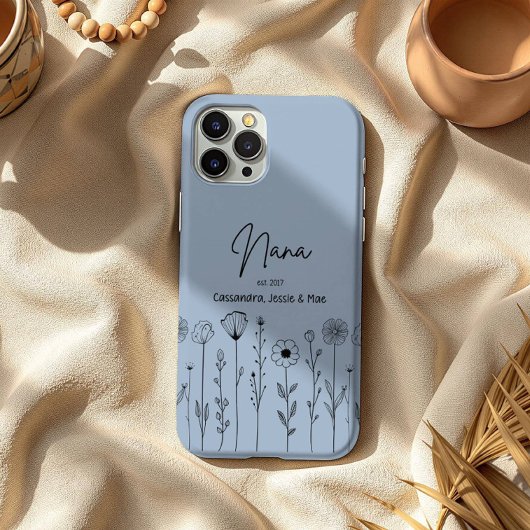 Eenvoudige Bloem Nana Aangepaste Titel Case-Mate iPhone Case