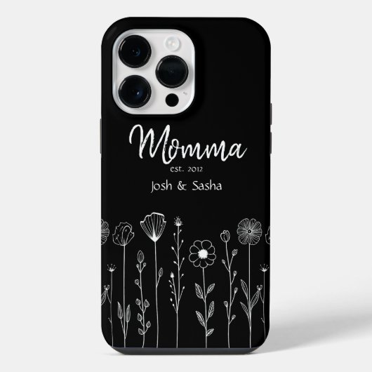 Eenvoudige Bloem Nana Aangepaste Titel iPhone Hoesje (Achterkant)