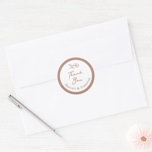 Eenvoudige Bloem Ronde Sticker (Envelop)