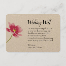 Eenvoudige bloem. Rustieke kraft bruiloft wensend  Informatiekaartje