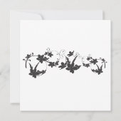 Eenvoudige bloem silhouet bruiloft uitnodiging|Vie Kaart (Achterkant)