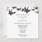 Eenvoudige bloem silhouet bruiloft uitnodiging|Vie Kaart (Voorkant)
