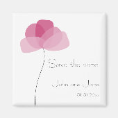 Eenvoudige bloem Sparen de datum Magnet (Voorkant)