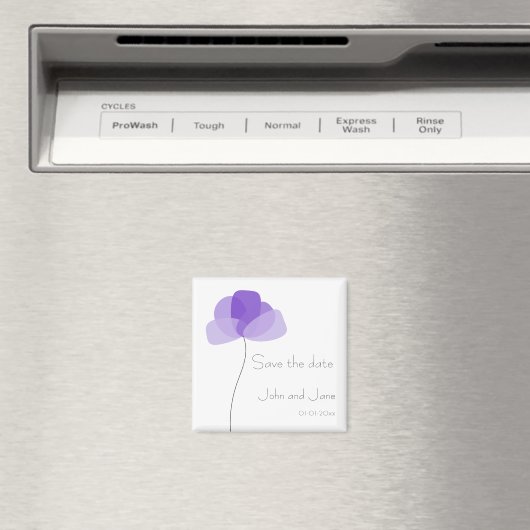 Eenvoudige bloem Sparen de datum Magnet (Insitu (Vaatwasser))