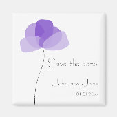Eenvoudige bloem Sparen de datum Magnet (Voorkant)