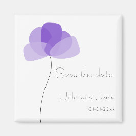 Eenvoudige bloem Sparen de datum Magnet