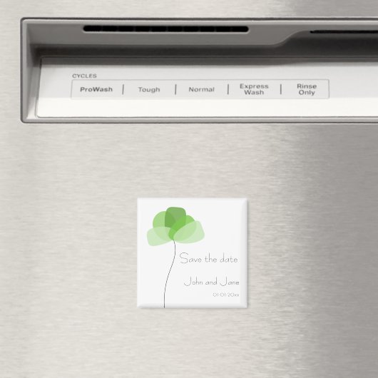 Eenvoudige bloem Sparen de datum Magnet (Insitu (Vaatwasser))