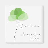 Eenvoudige bloem Sparen de datum Magnet (Voorkant)