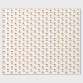 Eenvoudige bloem tekening roze patroon meisje verj cadeaupapier (Vlak)