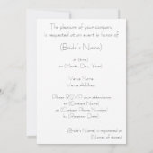 Eenvoudige bloem Uitnodiging voor de douche in Bri (Achterkant)