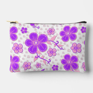 Eenvoudige bloem waterverfprint paars en roze etui