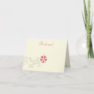 Eenvoudige bloem wijnstok gevouwen dankkaartjes bedankkaart