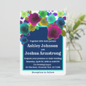 eenvoudige bloemcascade - hedendaagse bruiloft kaart (Staand voorkant)