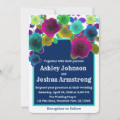 eenvoudige bloemcascade - hedendaagse bruiloft kaart (Voorkant)