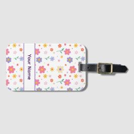 Eenvoudige Bloemen Bagagelabel