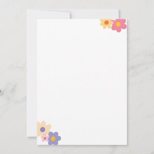 Eenvoudige bloemen bedankkaart (Achterkant)