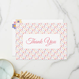 Eenvoudige bloemen bedankkaart