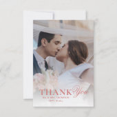 Eenvoudige Bloemen Blush Roze bruiloft Bedankkaart (Voorkant)