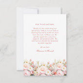 Eenvoudige Bloemen Blush Roze bruiloft Bedankkaart (Achterkant)
