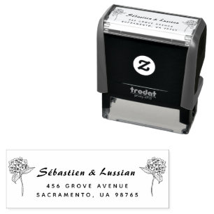 eenvoudige bloemen bruiloft zelfinktende stempel