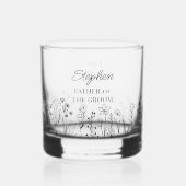Eenvoudige bloemen elke kleur Wildflower bruiloft Whisky Glas (Voorkant)
