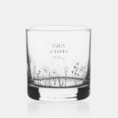 Eenvoudige bloemen elke kleur Wildflower bruiloft Whisky Glas (Achterkant)