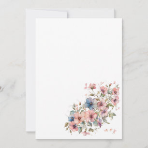 Eenvoudige bloemen en muzieknoten Blanco Kaart