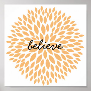 Eenvoudige bloemen geloven poster