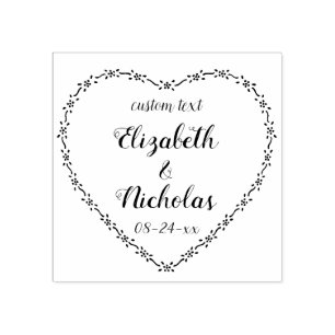 Eenvoudige bloemen hartkrans rustieke landelijke t rubberstempel