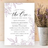 Eenvoudige bloemen heb ik gevonden | Lila bruiloft Kaart