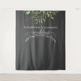 Eenvoudige Bloemen Huwelijksfotobehang Wandkleed