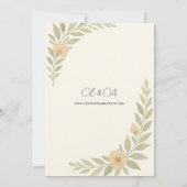 Eenvoudige Bloemen Huwelijksuitnodiging Kaart (Achterkant)