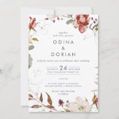 Eenvoudige bloemen in één bruiloft kaart (Voorkant)