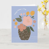 Eenvoudige bloemen in het Wenskaart Vase Moederdag Kaart (Gele Bloem)