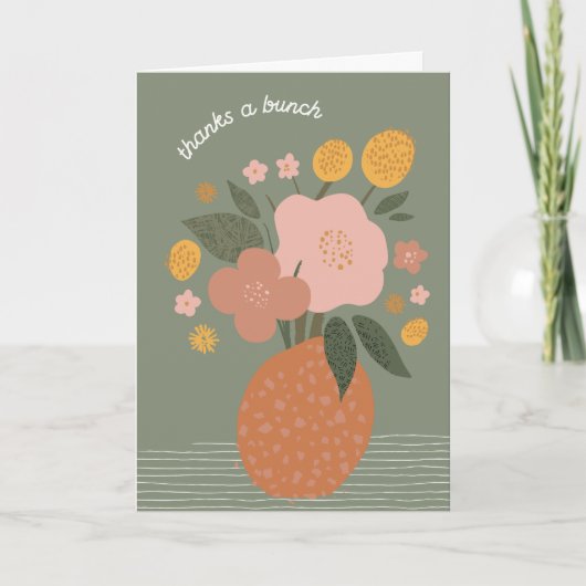 Eenvoudige bloemen in vet Dank u Wenskaart Kaart (Voorkant)