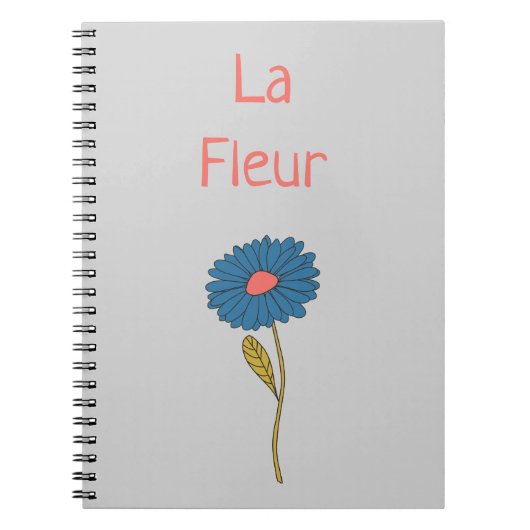 Eenvoudige Bloemen La Fleur Bloem Notitieboek (Voorkant)
