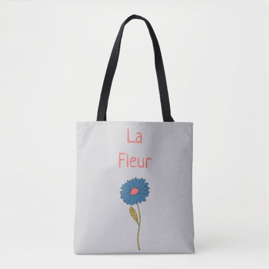Eenvoudige Bloemen La Fleur Bloem Tote Bag (Voorkant)